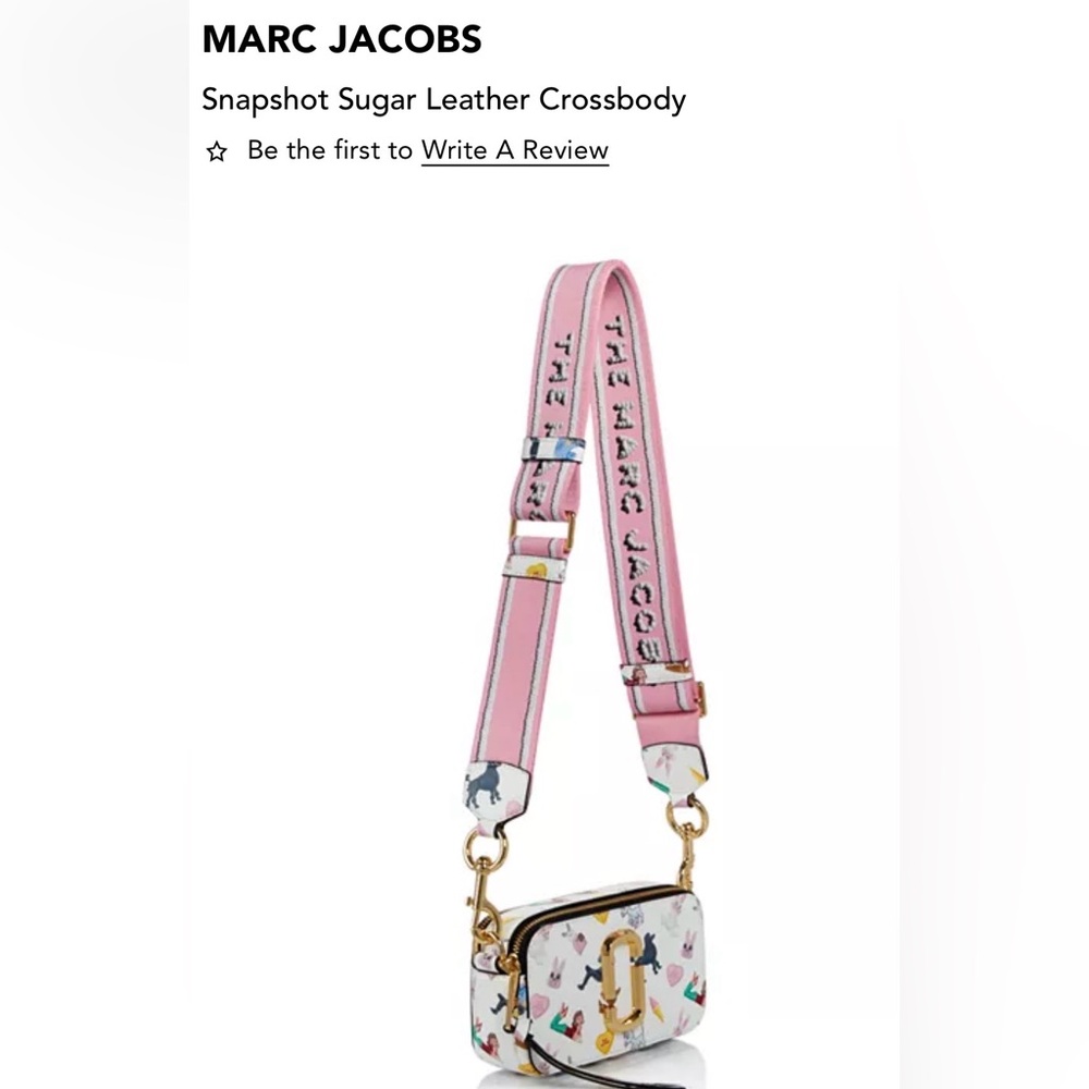 Marc Jacobs Limited Edition Sugar Snapshot Bag Pink and White Strap